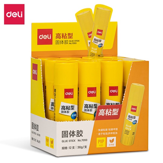得力/deli 7093 膠棒/固體膠/膠水 固體膠 白 36g/支 12支/盒